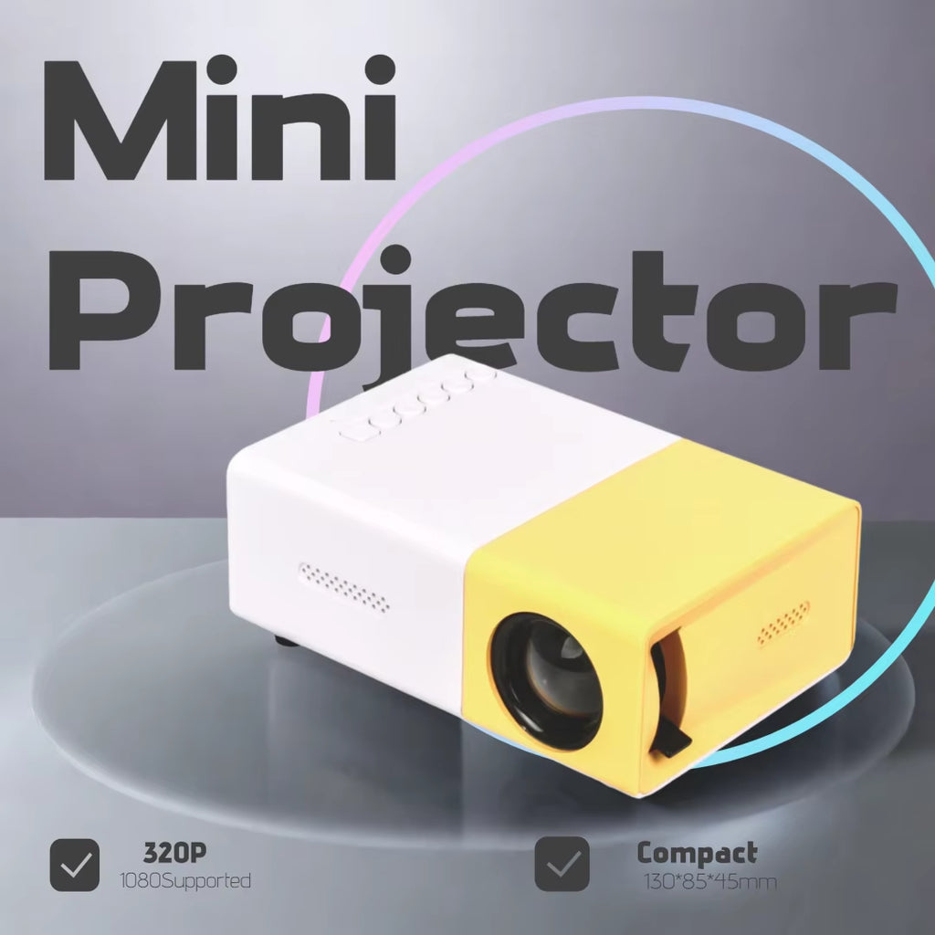 Portable Mini Projector 600 Lumens LCD Hdmi-Compatible Built-In Speakers Small for Home Outdoor Display Kids Gift 320P