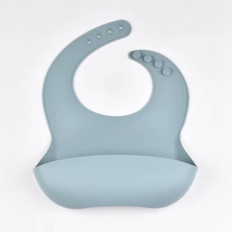 Baby Silicone Tray Bib Waterproof Soft 4-Speed Adjustable Bibs Newborn Eating Food Isolate Dirt Feeding Saliva Pocke Kids Stuff