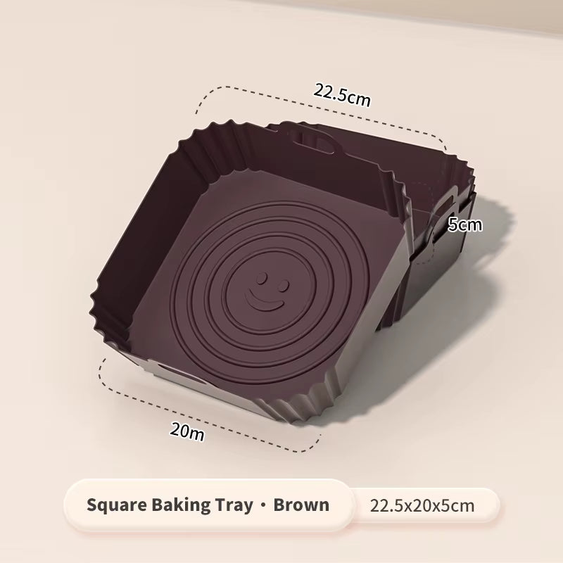 2 PCS Square Silicone Air Fryer Liners - 8 Inch Reusable Air Fryer Pot - Air Fryer Accessories - Air Fryer Inserts for 4 to 7 QT
