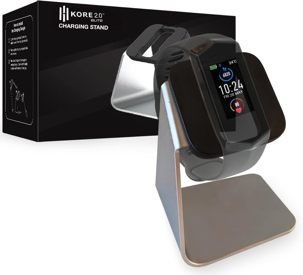KORE 2.0 Elite Smartwatch Charging Stand - Aluminium Charging Watch Stand for Kore 2.0 Fitness Tracker L Sleek, Non-Slip Heart Rate Monitor Watch Holder Stand L Great Night Stand Accessories