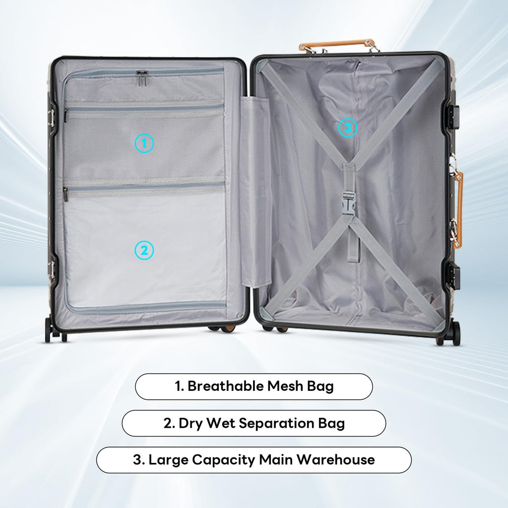 22 Inch Carry on Luggage Suitcase Locks Tsa Approved Hardside Lightweight Sui...