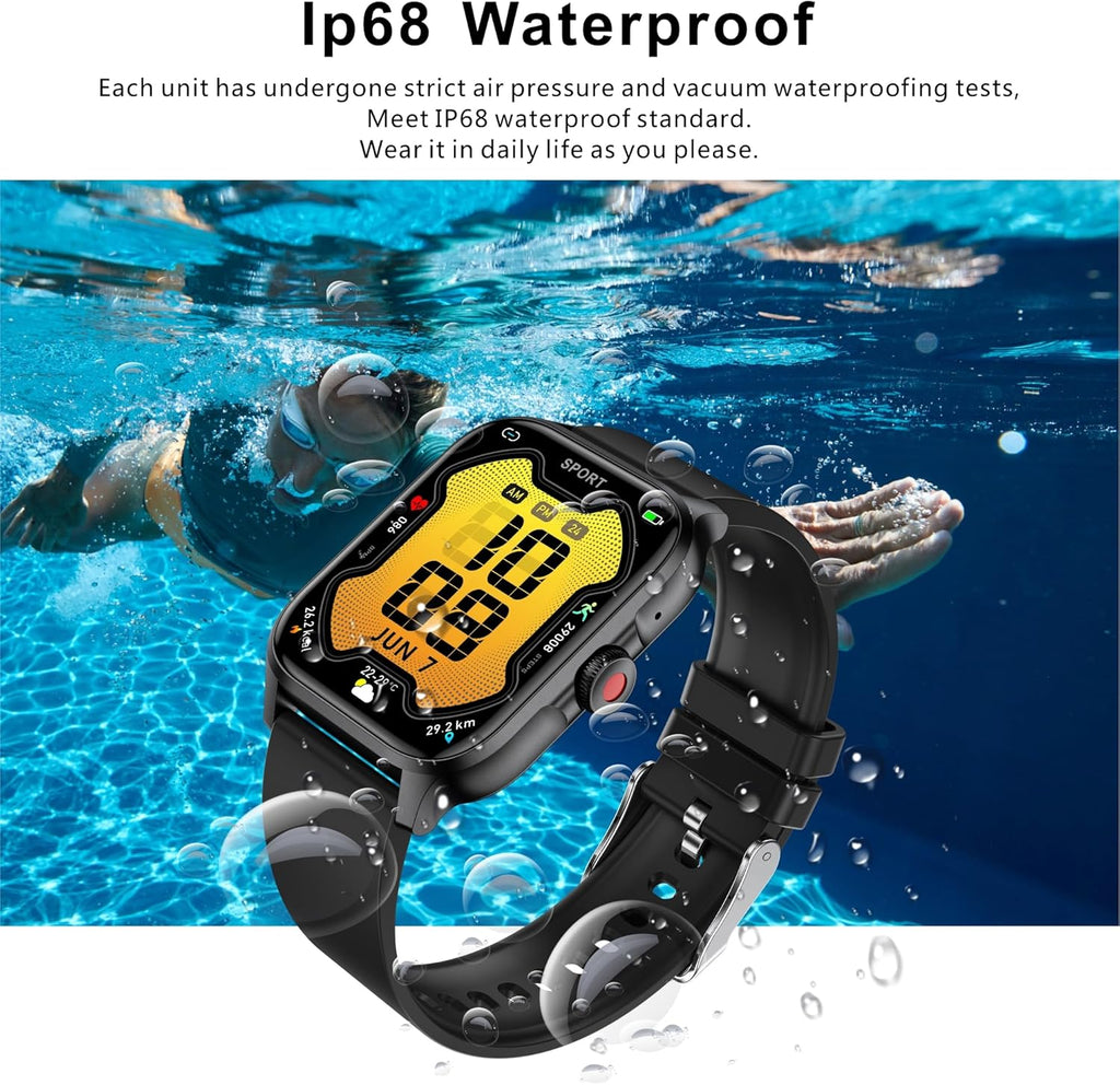 Fitness Tracker Heart Rate Blood Pressure Watch Blood Oxygen Monitor Pedometer Step Counter Activity Tracker Big Fitness Tracker for Women Men Smart Watch for Android Phones Compatible Iphone