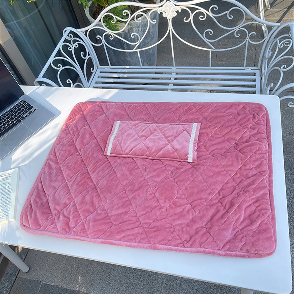 Heated Blanket with Pocket, Soft Warm USB Heated Lap Blanket for Office, Fast-Heating Washable Car Heated Blanket, Portable Heated Blanket for Travel (A)