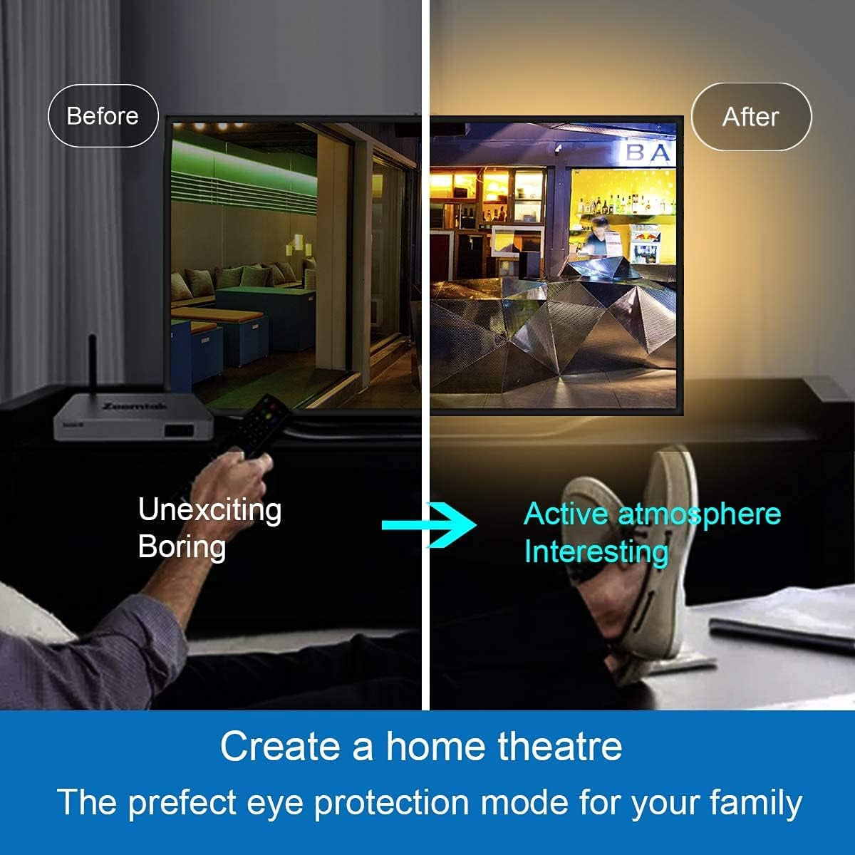 LED Strip Lights,50Ft15M 5050 RGB Music Sy Color Changing LED Strip Lights APP Bluetooth Control Remote,Led Lights for Room,Bedroom,Bar,Party and Home Decoration(2X24.6Ft), (Red, Green, Blue)