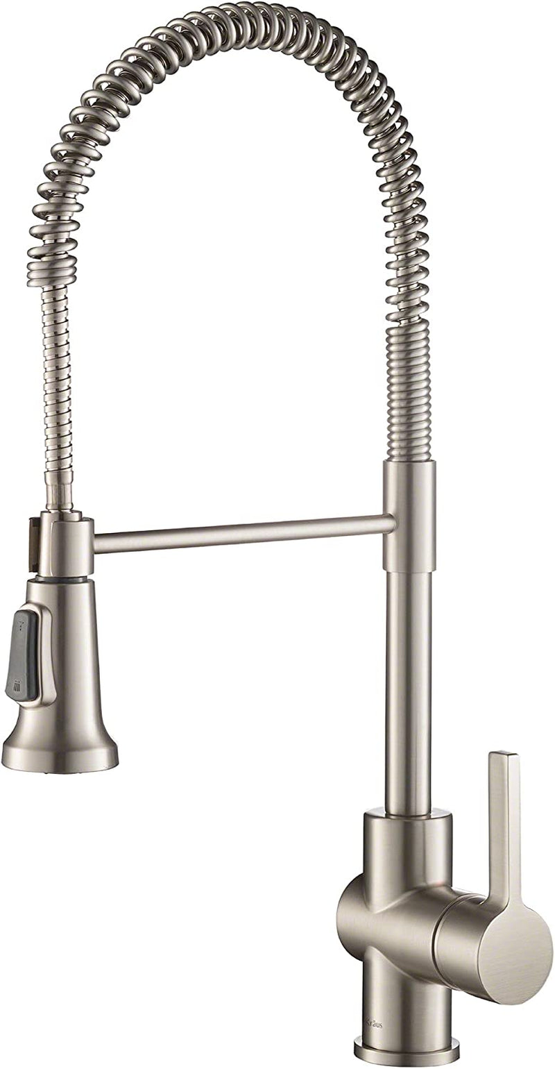 Britt Commercial Style Spot Free Stainless Steel Pre-Rinse Kitchen Faucet with Deck Plate, KPF-1690SFS