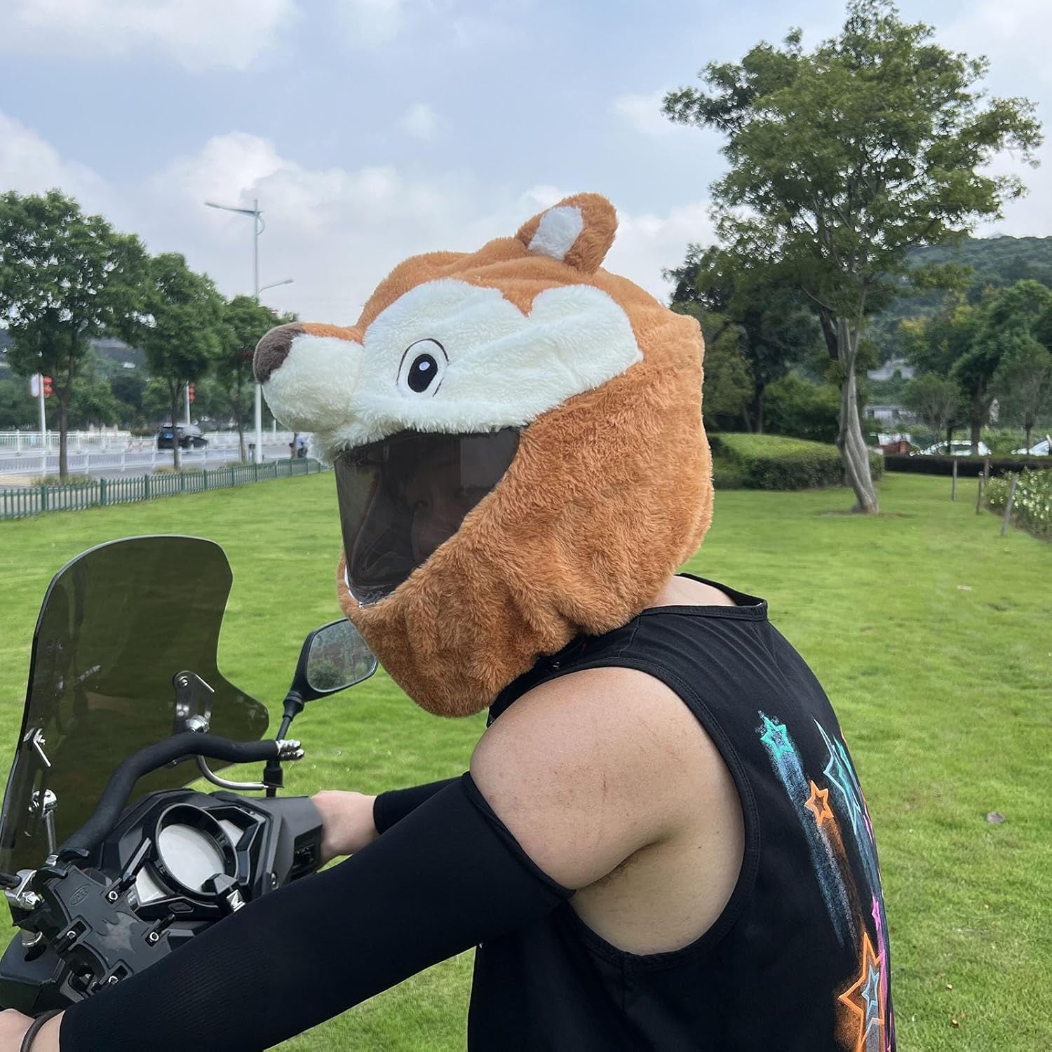 Motorcycle Helmet Covers Are Suitable for Most Full Face Helmets, Cross Section Helmets, Christmas Hats, Fun Riding Gear and Gifts (Squirrels)
